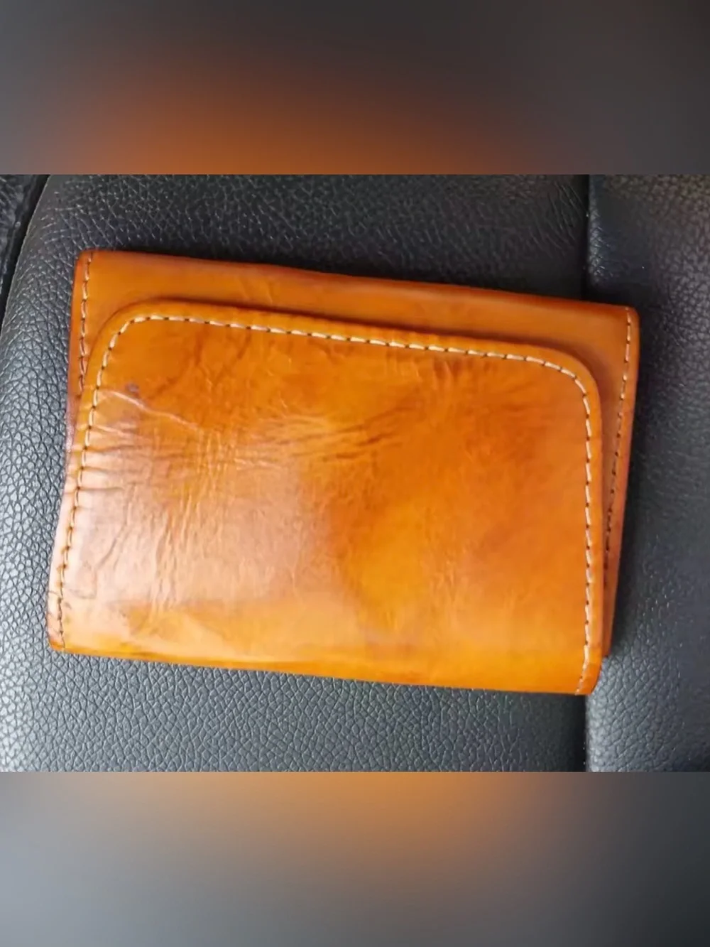 Genuine Leather Snap Wallet in Cognac Brown Good Quality Vintage Brand New!